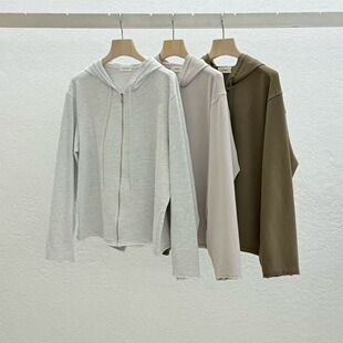 现 26春季新款韩国东大门STATEMENT棉100休闲连帽拉链卫衣外套