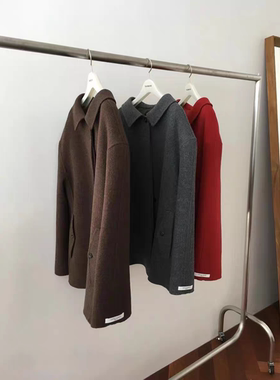 现折 BREATHE女25冬季款韩国东大门时尚气质翻领宽松毛呢外套