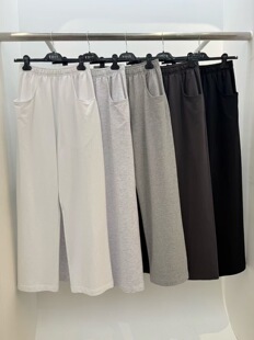 韩国东大门edit纯色松紧腰简约基础直筒显瘦休闲卫裤 新款 现26春季