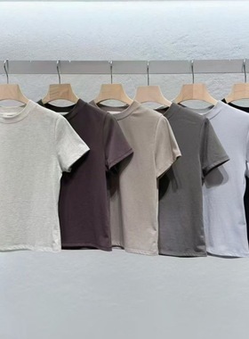 现 25秋季新款韩国东大门STATEMENT女时尚圆领纯色基础款短袖T恤