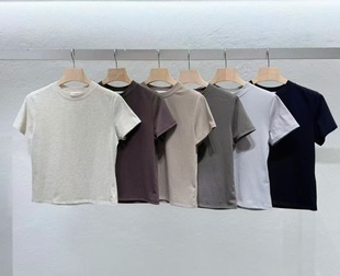 25秋季 短袖 新款 圆领纯色基础款 T恤 韩国东大门STATEMENT女时尚 现