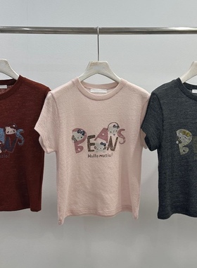 现 韩国东大门VISUAL SPACE百搭卡通字母印花短袖T恤25秋季新款