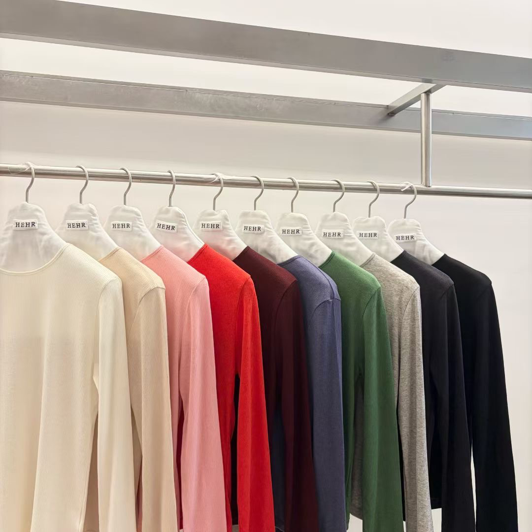 现 25冬季新款韩国东大门Hehr/automne多色显瘦百搭圆领长袖T恤女