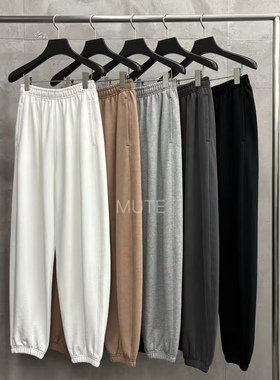 现 25秋季新款韩国东大门MUTE  棉混 松紧腰束腿 休闲卫裤休闲裤