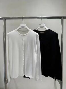 现 26春季新款韩国东大门masculine简约风圆领纯色薄针织衫