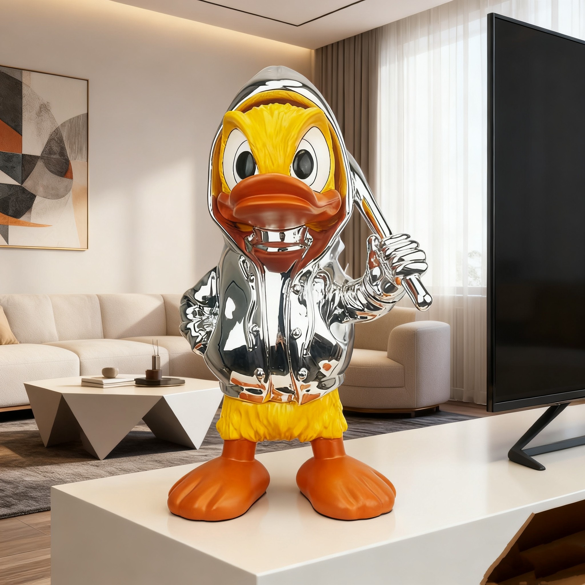 2026新款创意潮玩网红卡通摆件样板房客厅桌面玄关电视柜摆设软装