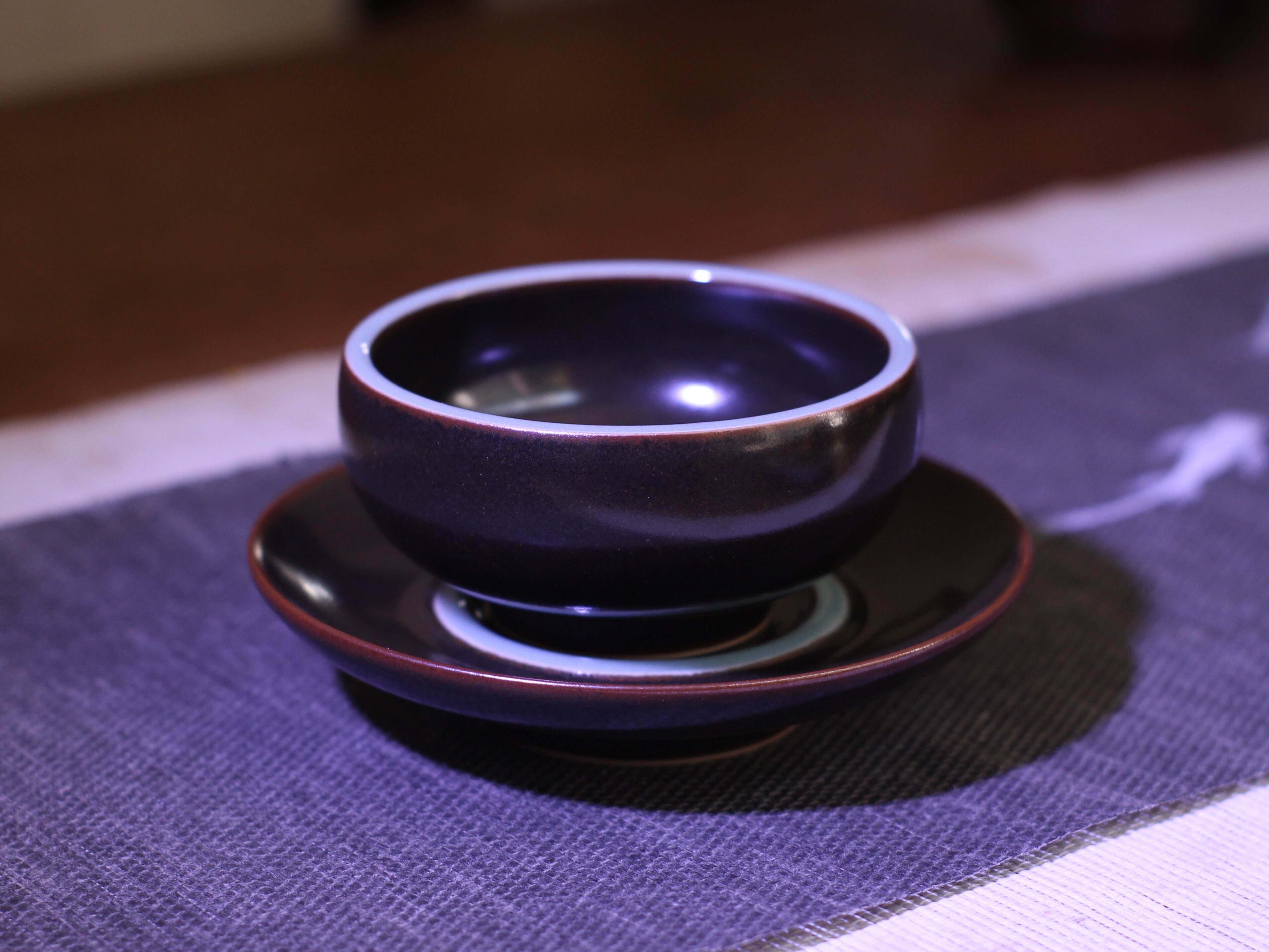 黑色釉主人杯功夫茶具茶杯茶碗一杯一托玉镯口品茗杯陶瓷个人茶杯