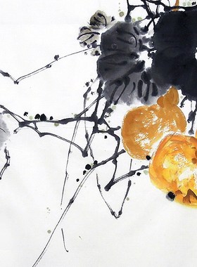 【画艺佳.字画书画】C26896孙艺群纯手绘写意花鸟国画葫芦.小三尺