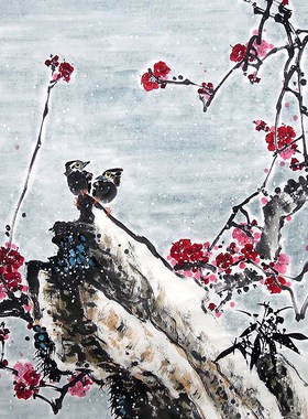 【画艺佳.字画书画】C26986孙艺群手绘花鸟国画.报春图.四尺斗方