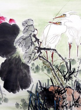 【画艺佳.字画书画】26963孙艺群手绘花鸟国画.和气满堂.四尺斗方