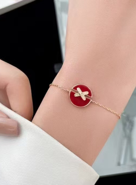 圆牌交叉白川贝母收链轻奢高级设计感手环气质首饰小众饰品ins风