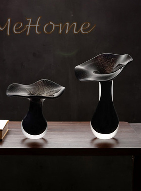 *MeHome*现代轻奢进口高温玻璃高级感客厅花瓶个性装饰品茶几摆件