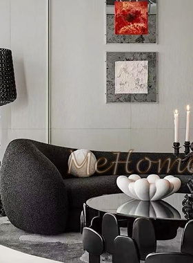 【美家易购】后现代侘寂风轻奢样板间民宿酒店别墅客厅茶几软装