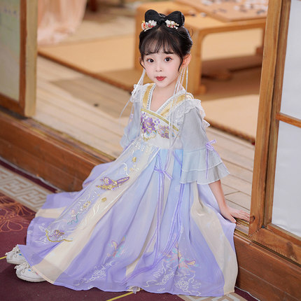 【梦蝶】儿童古风中国风女童汉服唐装古装超仙襦裙小女孩仙气新款
