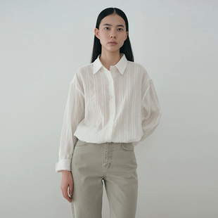 韩国moia宋慧乔同款白色衬衫女2024新款慵懒风休闲百搭长袖衬衣