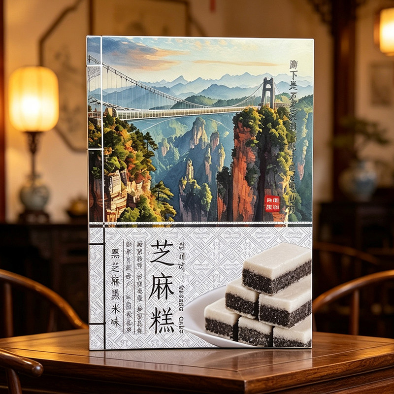 湖南张家界特产芝麻糕点葛根黑米绿茶味湘西土家小吃零食伴手礼盒