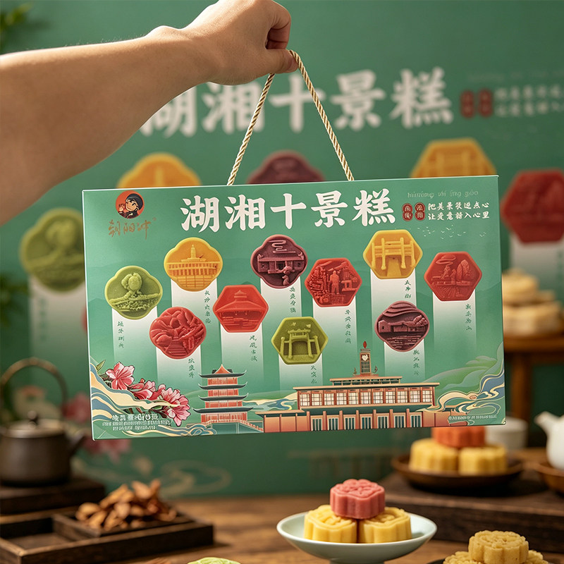 湖南张家界特产十景糕点湘西土家新八件组合小吃绿豆桂花伴手礼盒