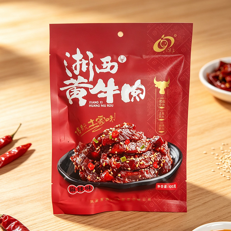 湖南张家界土特产黄牛肉土家小吃湘西黄牛肉麻辣香辣牛肉干伴手礼