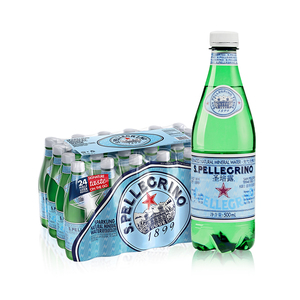 意大利进口圣培露天然矿泉水500ml*24瓶整箱含气饮用水气泡水饮料