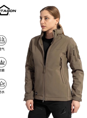 五角战术 Pentagon Artaxes战士户外保暖防雨抓绒软壳夹克女款