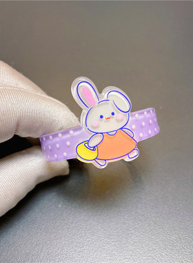 波点兔子女童卡通手镯开口手环