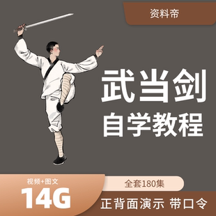武当剑视频教程自学入门剑术剑法背向演示剑谱讲解太极剑教学合集