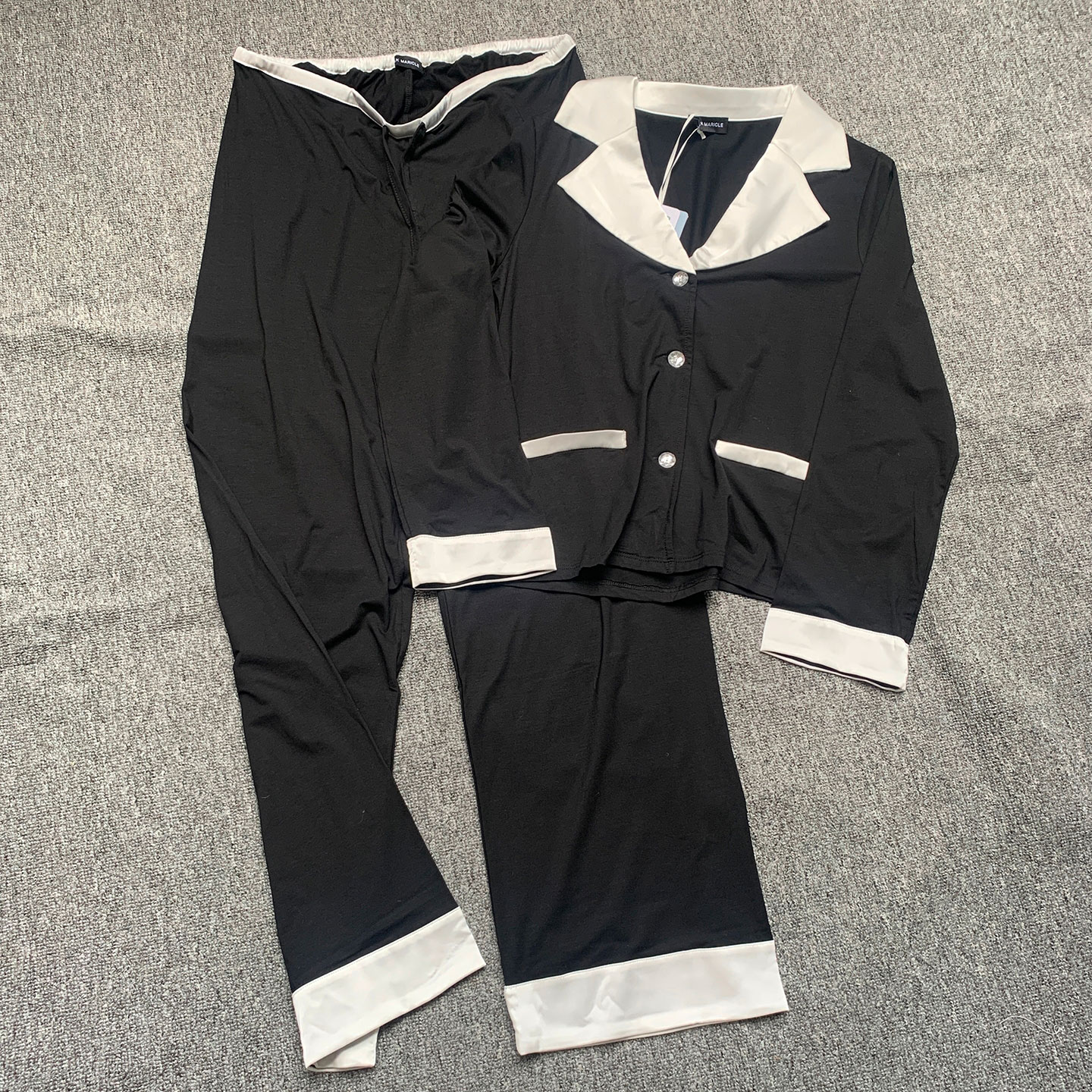 原单女士莫代尔西装领短款家居服睡衣套装 S/160码 断码清货特价