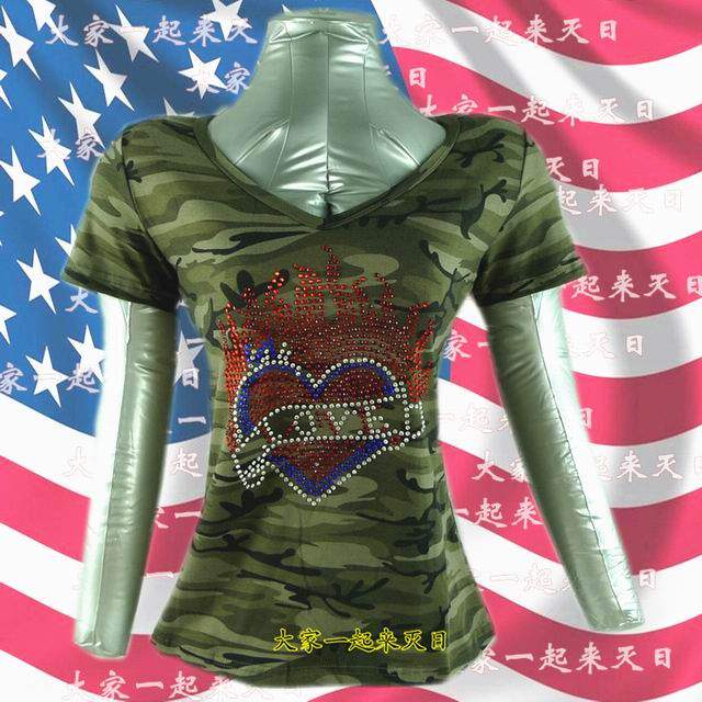 美式军迷 女式短袖T恤 军旅弹力棉水兵舞 迷彩上衣广场舞户外休闲,户外/登山/野营/旅行用品,T恤,淘宝优惠券,粉丝福利购,淘宝优惠卷