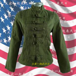 美 宫廷卫队 军迷 女式 立领女夹克 军旅风户外上衣 做旧越战外套