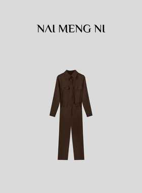 王火火&设计师新款工装松弛感时尚阔腿连体裤 25N98566