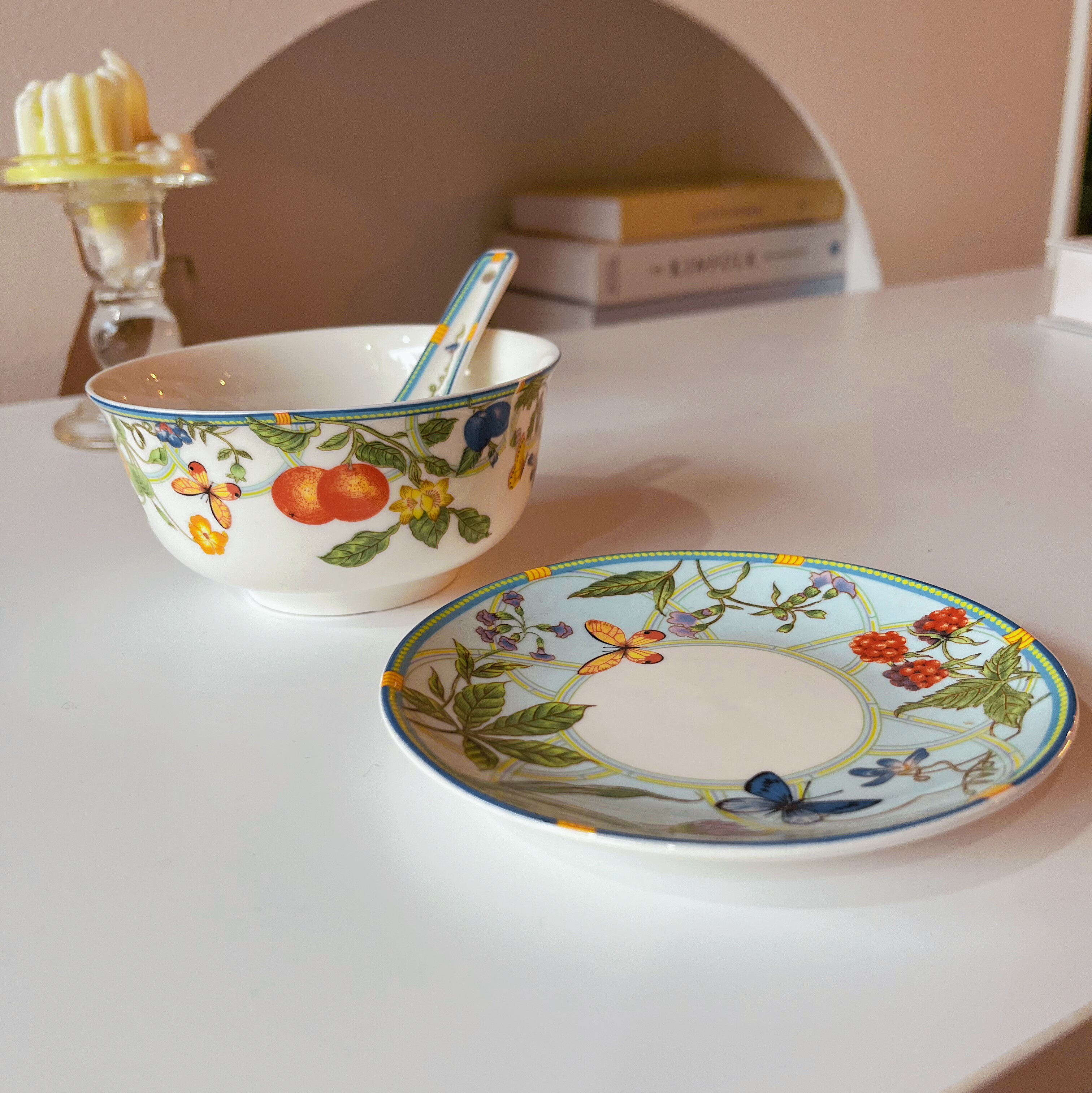 法式餐盘小碗米饭碗谷物碗小勺味碟盘骨碟碗釉下彩,餐饮具,盘,淘宝优惠券,粉丝福利购,淘宝优惠卷