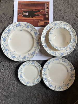 出口英国外贸创意蓝色浆果釉下彩陶瓷餐盘高颜值家用菜盘牛排盘子