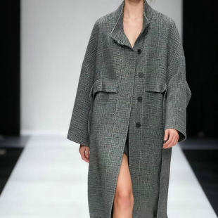 [羊毛]卡米兰茧型宽松羊毛大衣女2025秋冬新款中长款廓形大衣外套