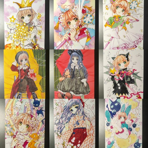 实拍32魔卡少女樱百变小樱CLAMP原画集明信片收藏卡非官谷9张6寸