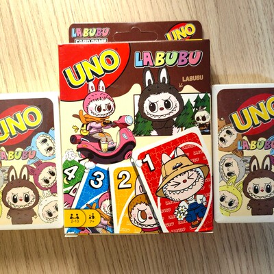 全新正版labubu拉布布巫诺牌优诺牌聚会桌游扑克牌潮玩卡通卡牌