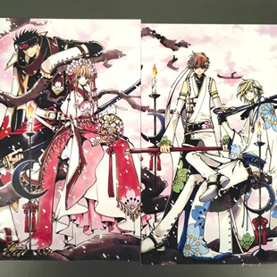 6寸全新翼年代记非官谷CLAMP原画集明信片10张黑钢法伊小樱小狼