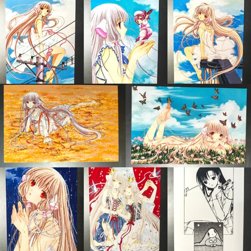 纯欲小叽6人形电脑天使心chobits 原画集明信片收藏卡周边9张