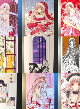 现货Chobits人形电脑天使心CLAMP原画集明信片相片卡收藏卡非官谷