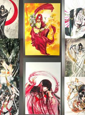 圣传CLAMP原画集明信片,古早漫画收藏卡 全新现货秒发非官谷8张