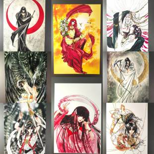 圣传CLAMP原画集明信片,古早漫画收藏卡 全新现货秒发非官谷8张