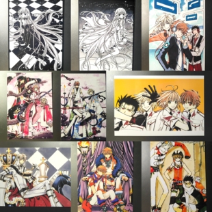 实拍翼年代记CLAMP原画集6寸明信片黑法樱狼 xxxHOLIC非官谷9张