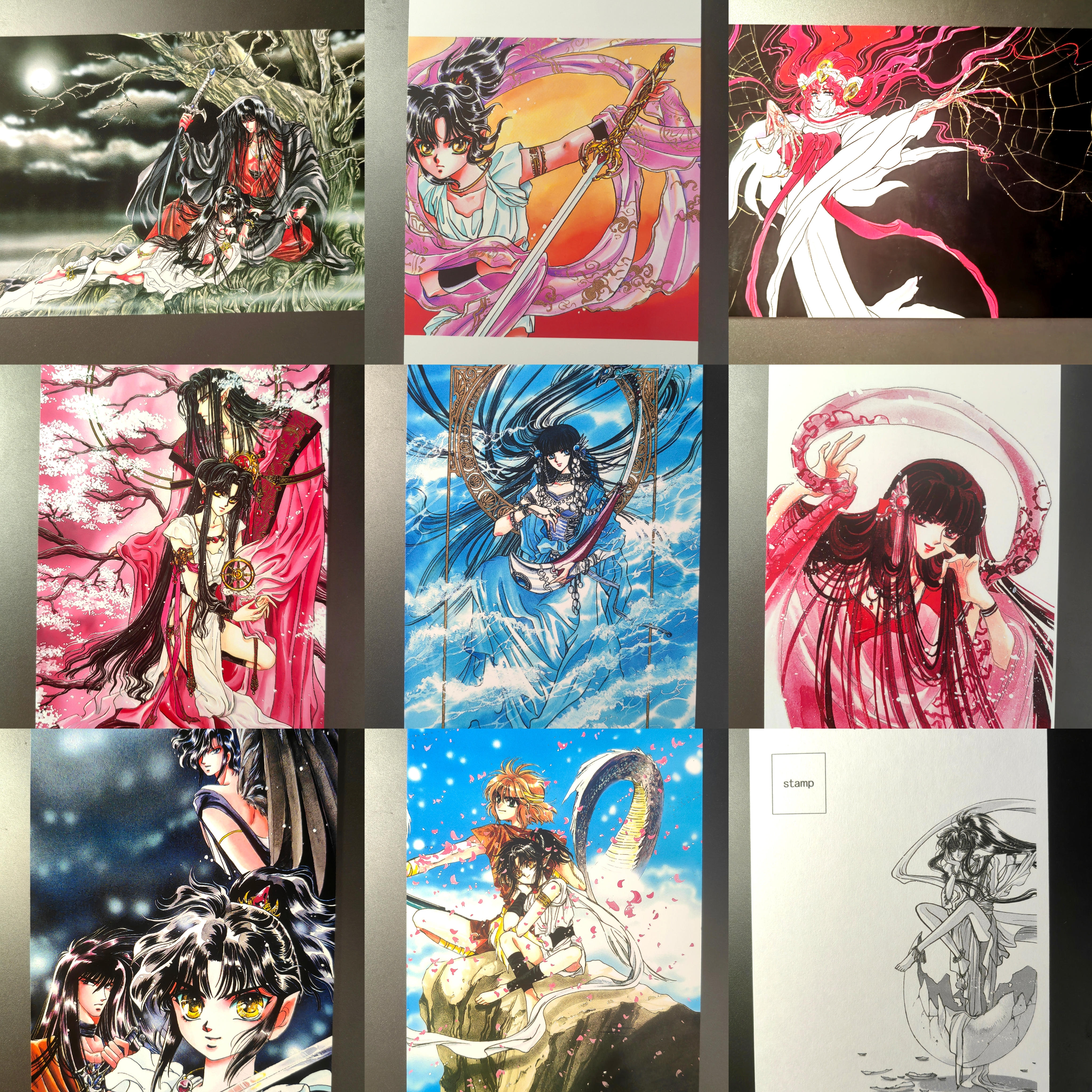圣传稀缺图 CLAMP原画集明信片乾达婆王极美收藏卡非官谷8张6寸