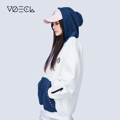 李小璐同款VE3CL帽衫中长款韩版宽松卫衣加厚秋冬季长袖女款中性