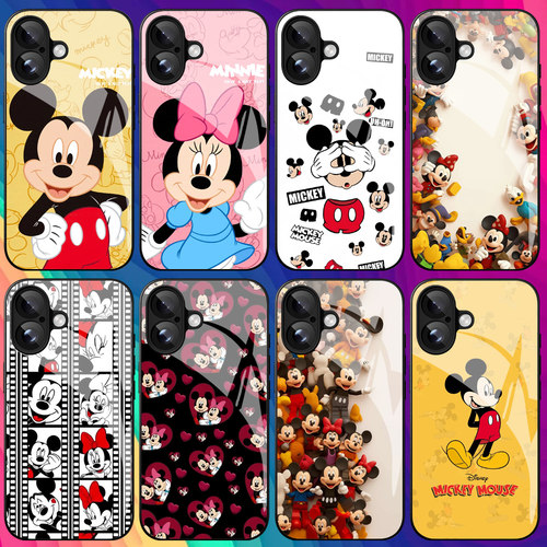 米奇米妮女孩手机壳适用苹果11 12 mini 13 14 15 16 plus 17 pro max小米iqoo红米华为荣耀oppo一加vivo真我