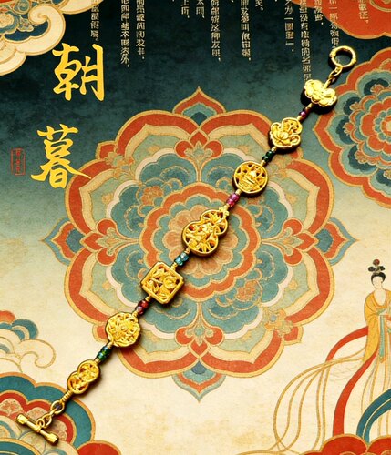 RF050111朝朝暮暮岁月如歌手链不含链条石膏模具打金银实用