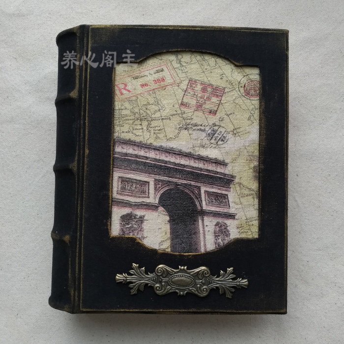 复古暗黑系junk journal手帐本 手工装帧 自制a5手工本圆脊背精装