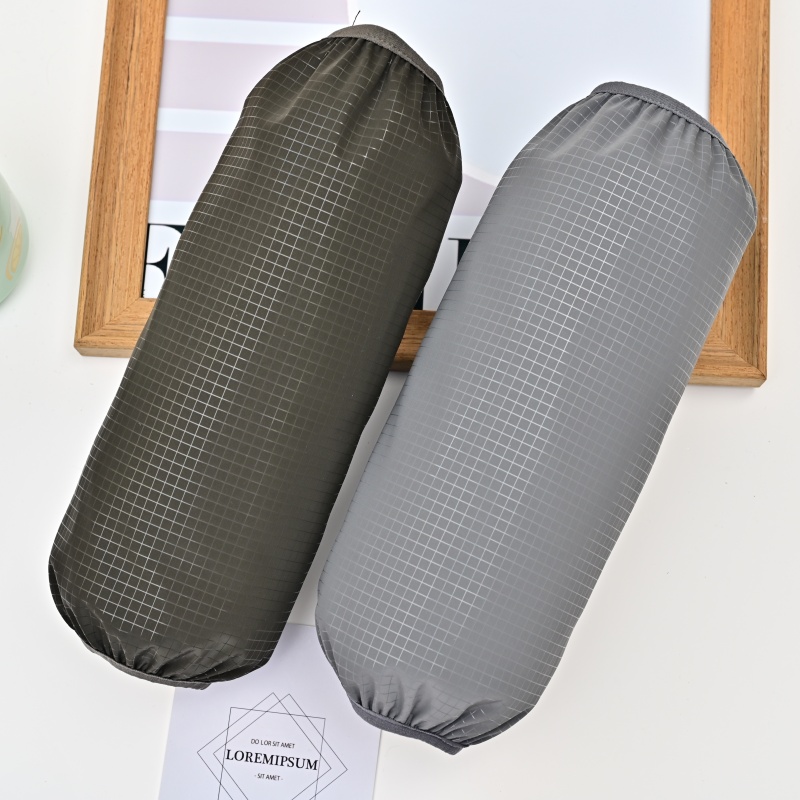 防水袖套男款长款格子耐磨工作秋冬季加厚加绒女套袖筒厨房防油污