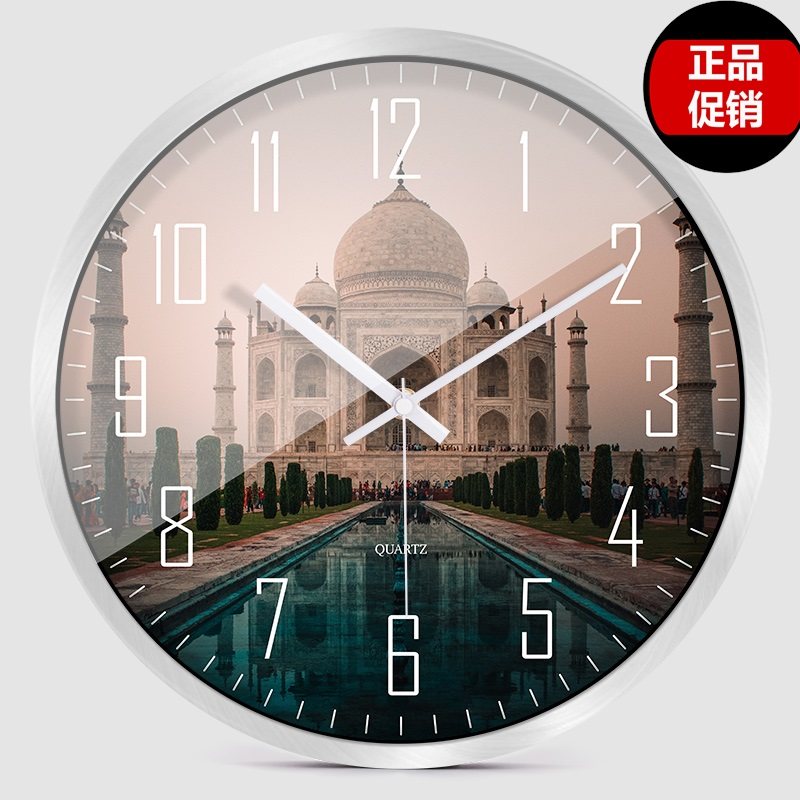 16寸挂钟世界旅游胜地印度泰姬陵家居装饰品客厅静音挂钟H665,家居饰品,挂钟,淘宝优惠券,粉丝福利购,淘宝优惠卷