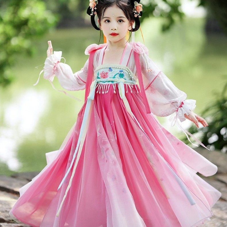 高端女童汉服春季新款中国风超仙公主裙儿童洋气雪纺连衣裙演出服,童装/婴儿装/亲子装,连衣裙,淘宝优惠券,粉丝福利购,淘宝优惠卷