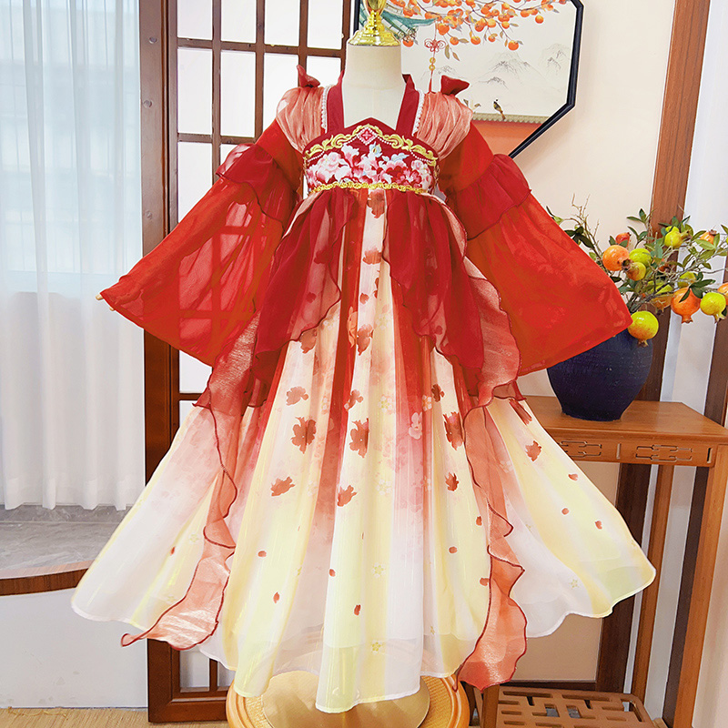 儿童仙女汉服中国古风花神连衣裙